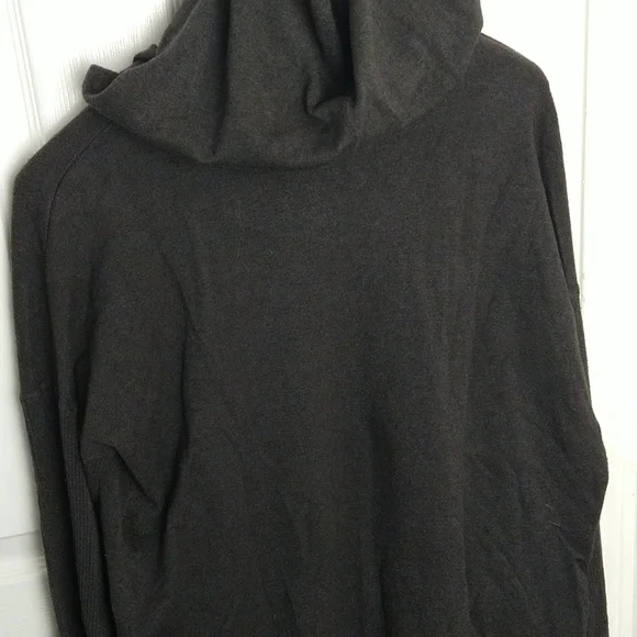 $Cyrus dark grey hooded pullover lightweight pocket ribbed sleeve sweater Size S - Picture 9 of 9